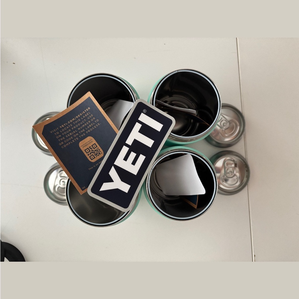 YETI Stainless Steel and Mint Tumblers